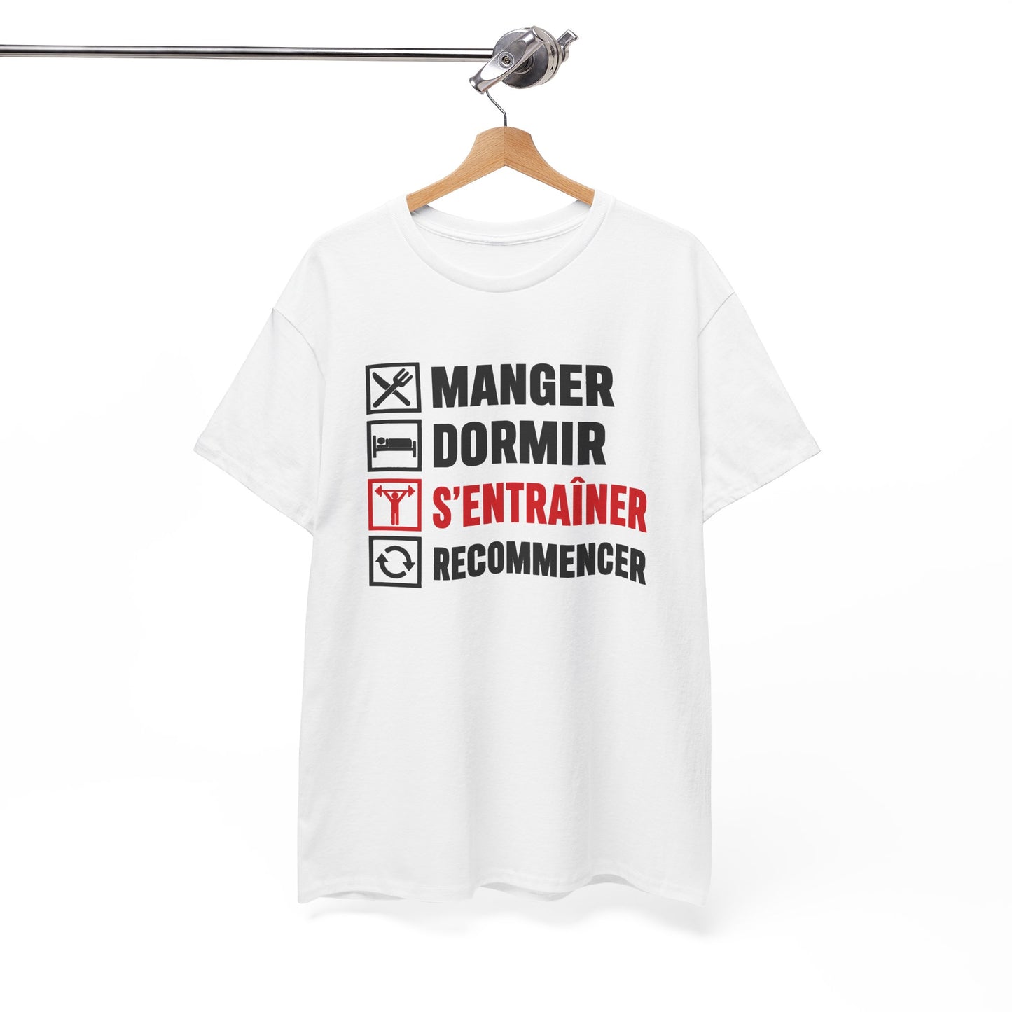 T-Shirt Musculation Homme et Femme – Fitness Sport Entraînement – Salle de Muscu Haltères – Cadeau Sportif