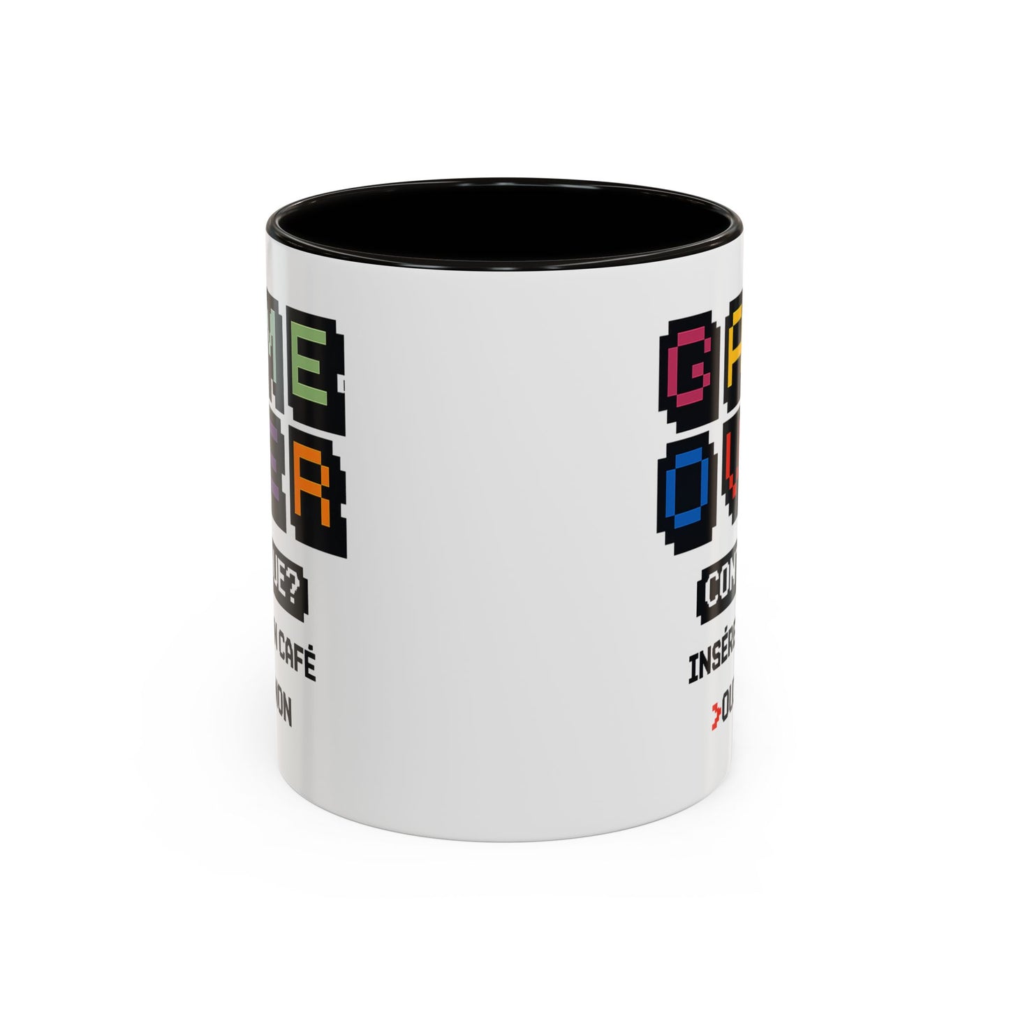 Tasse Gamer Drôle “Game Over Continue Insérer un Café” – Mug Humour Geek Pixel Rétro – Cadeau Gamer Original
