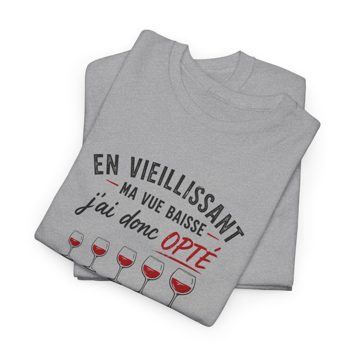 T-Shirt Humour Vin Verres Progressifs – Tee Shirt Drôle Apéro Vin Rouge Citation Amusante Adulte – Idée Cadeau Amateur Vin