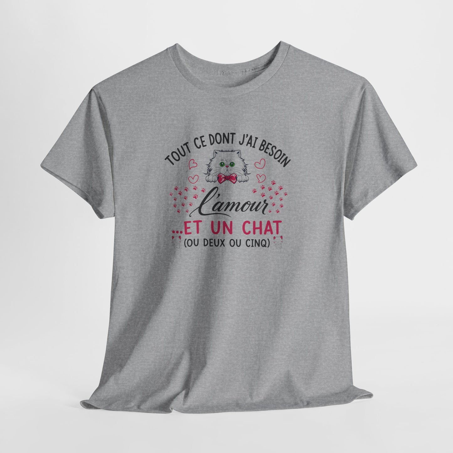 Tee Shirt Chat Homme Femme – Amour des Chats et Humour – Idée Cadeau Drôle pour Amoureux des Félins