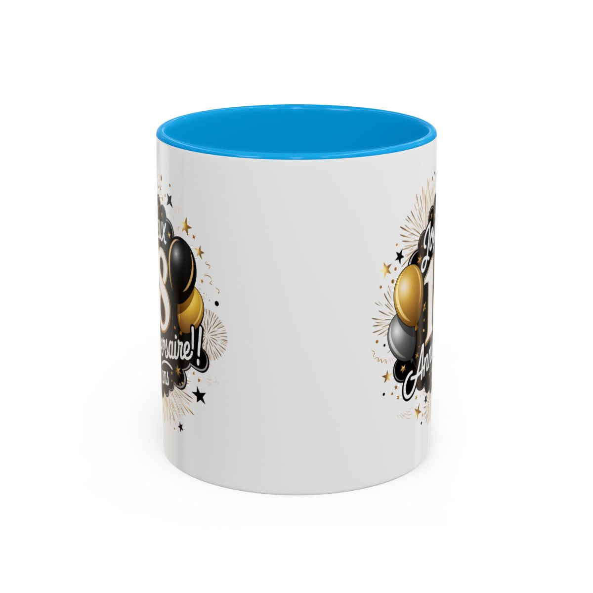 Mug Joyeux 18 Ans – Tasse Anniversaire 18 Ans Cadeau Original Homme Femme Noir Bleu Rouge 325ml