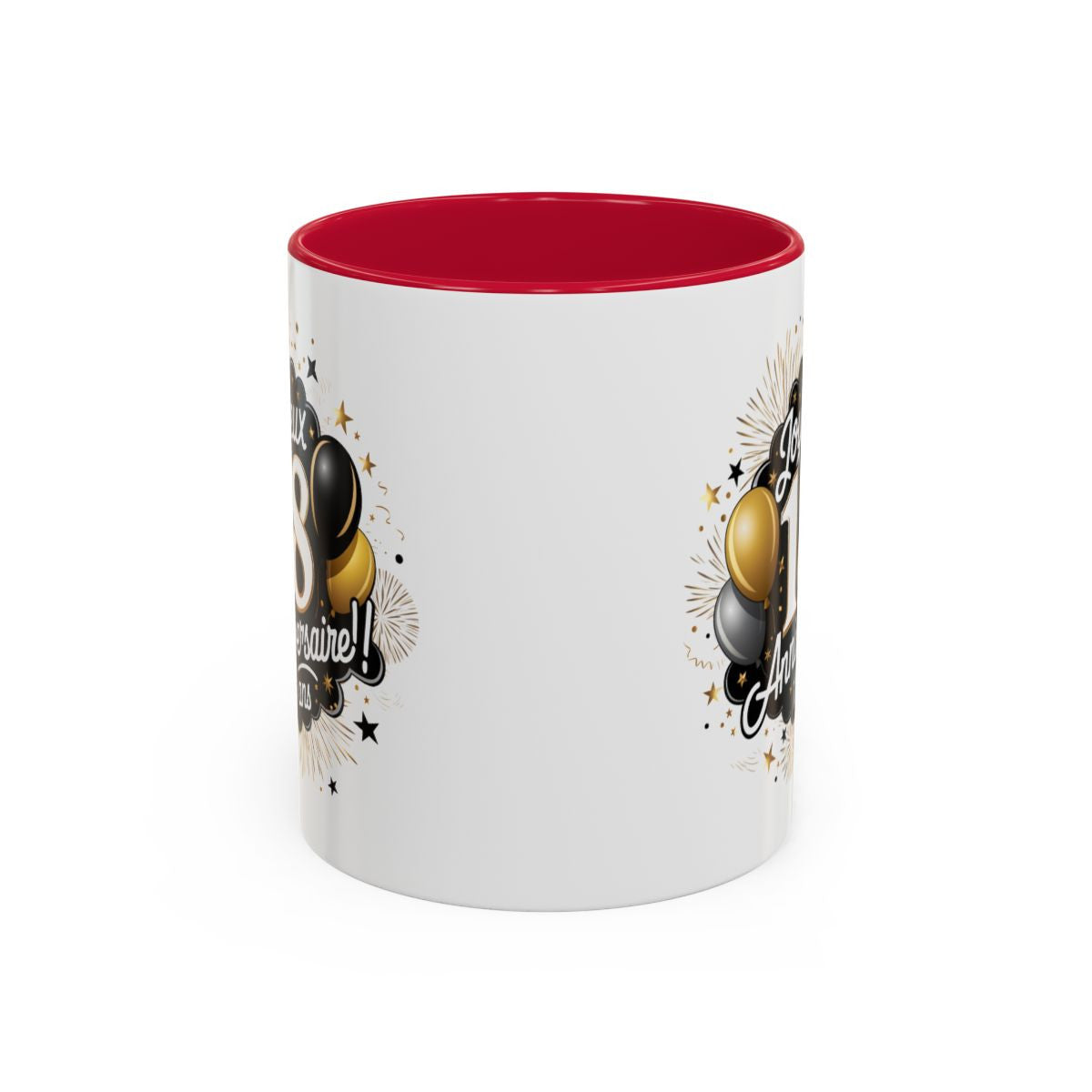 Mug Joyeux 18 Ans – Tasse Anniversaire 18 Ans Cadeau Original Homme Femme Noir Bleu Rouge 325ml