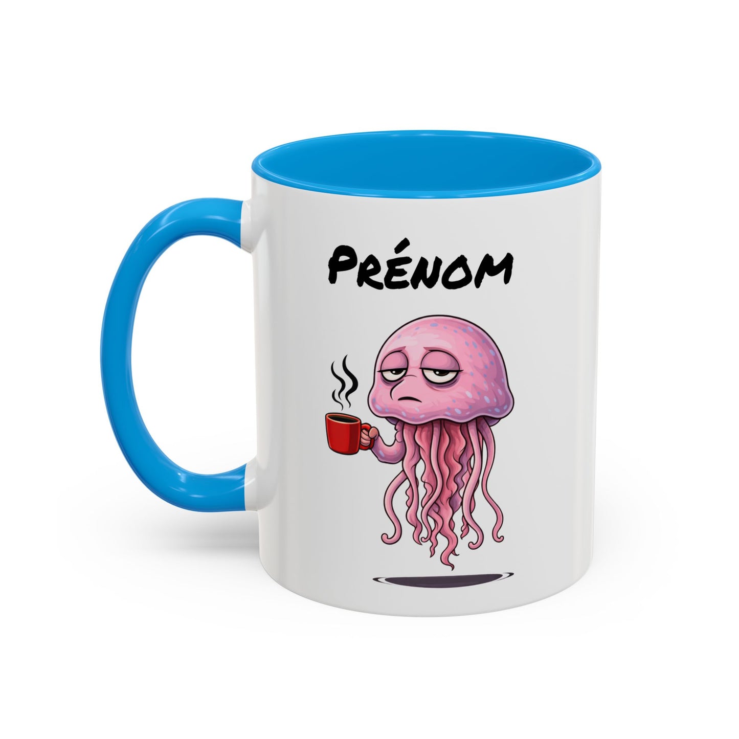 Tasse Méduse avec Café – Mug Animal Marin Humoristique Fatigue – Illustration Cartoon 325ml – Cadeau
