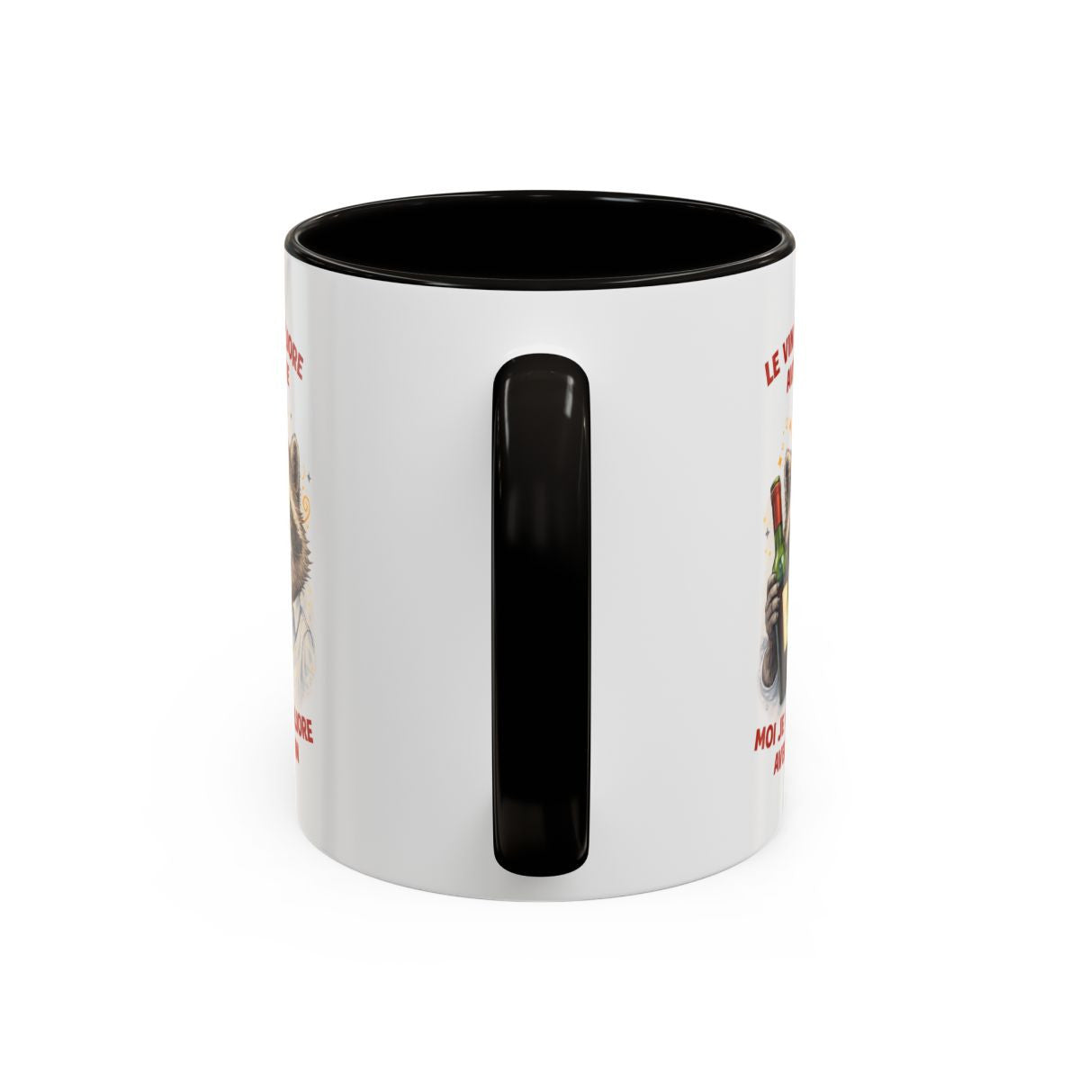 Mug Le Vin S’Améliore Avec L’Âge – Tasse Humour Vin Cadeau Amateur Vin Anniversaire Noir Bleu Rouge 325ml