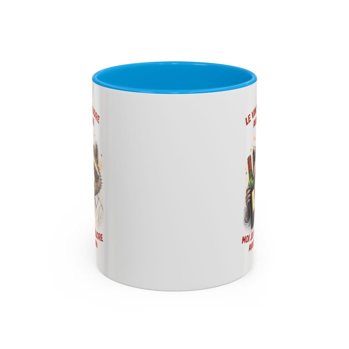 Mug Le Vin S’Améliore Avec L’Âge – Tasse Humour Vin Cadeau Amateur Vin Anniversaire Noir Bleu Rouge 325ml