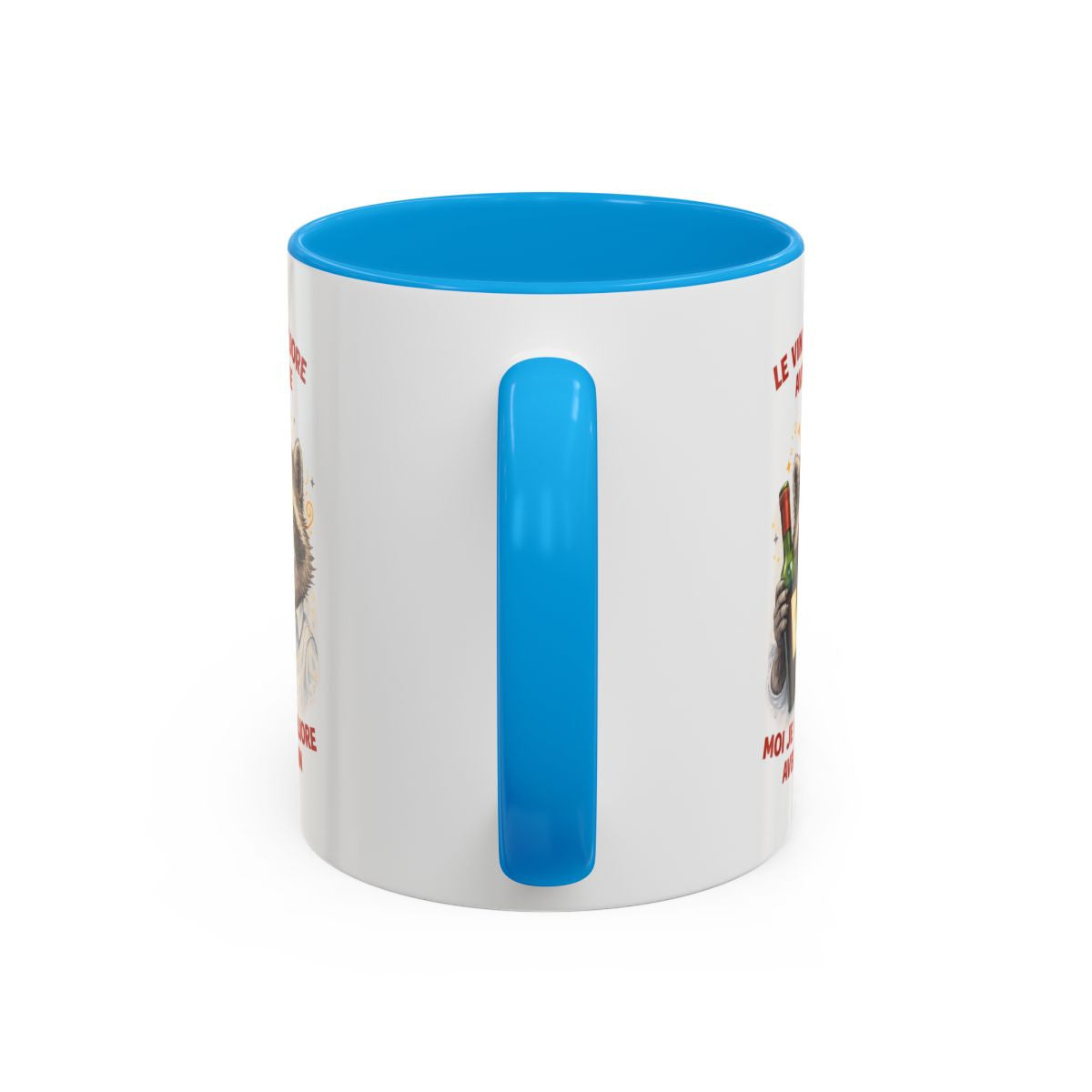 Mug Le Vin S’Améliore Avec L’Âge – Tasse Humour Vin Cadeau Amateur Vin Anniversaire Noir Bleu Rouge 325ml