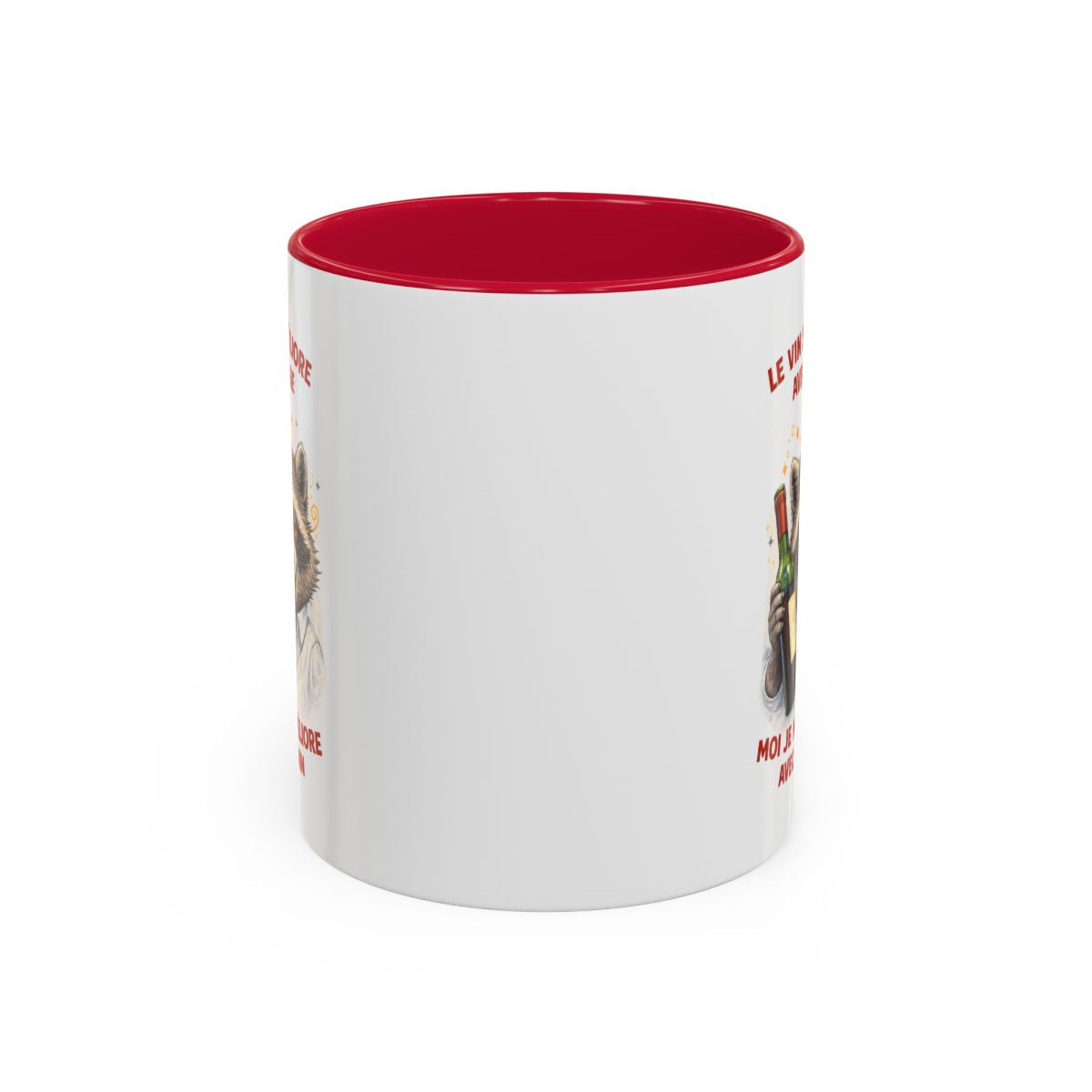 Mug Le Vin S’Améliore Avec L’Âge – Tasse Humour Vin Cadeau Amateur Vin Anniversaire Noir Bleu Rouge 325ml