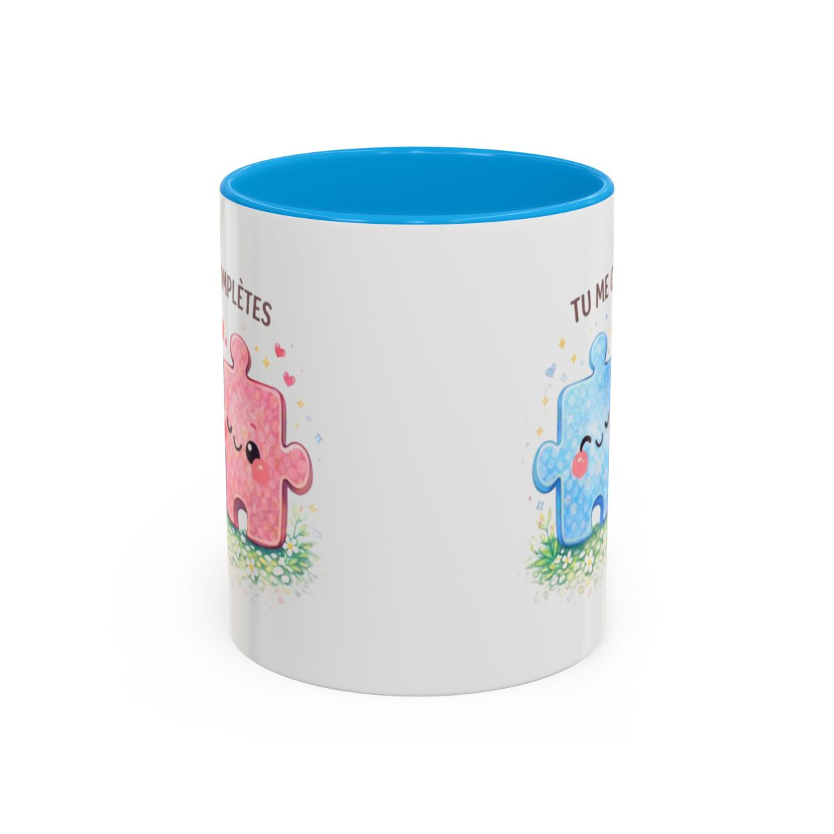 Mug Tu me Complètes – Tasse Amour Couple Puzzle Idée Cadeau Romantique Saint Valentin Anniversaire