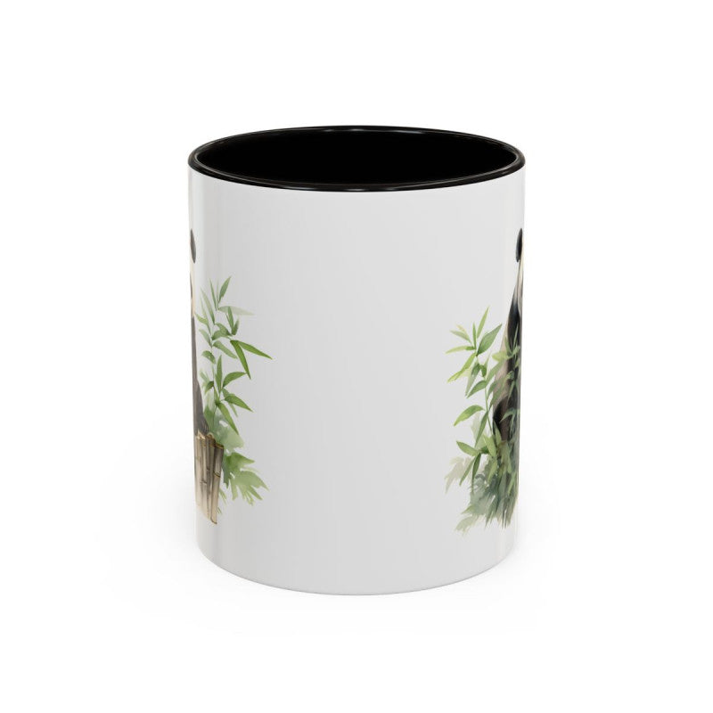 Mug Panda Mignon – Tasse Panda Bambou Illustration Artistique Idée Cadeau Amoureux des Pandas Noir Bleu Rouge 325ml