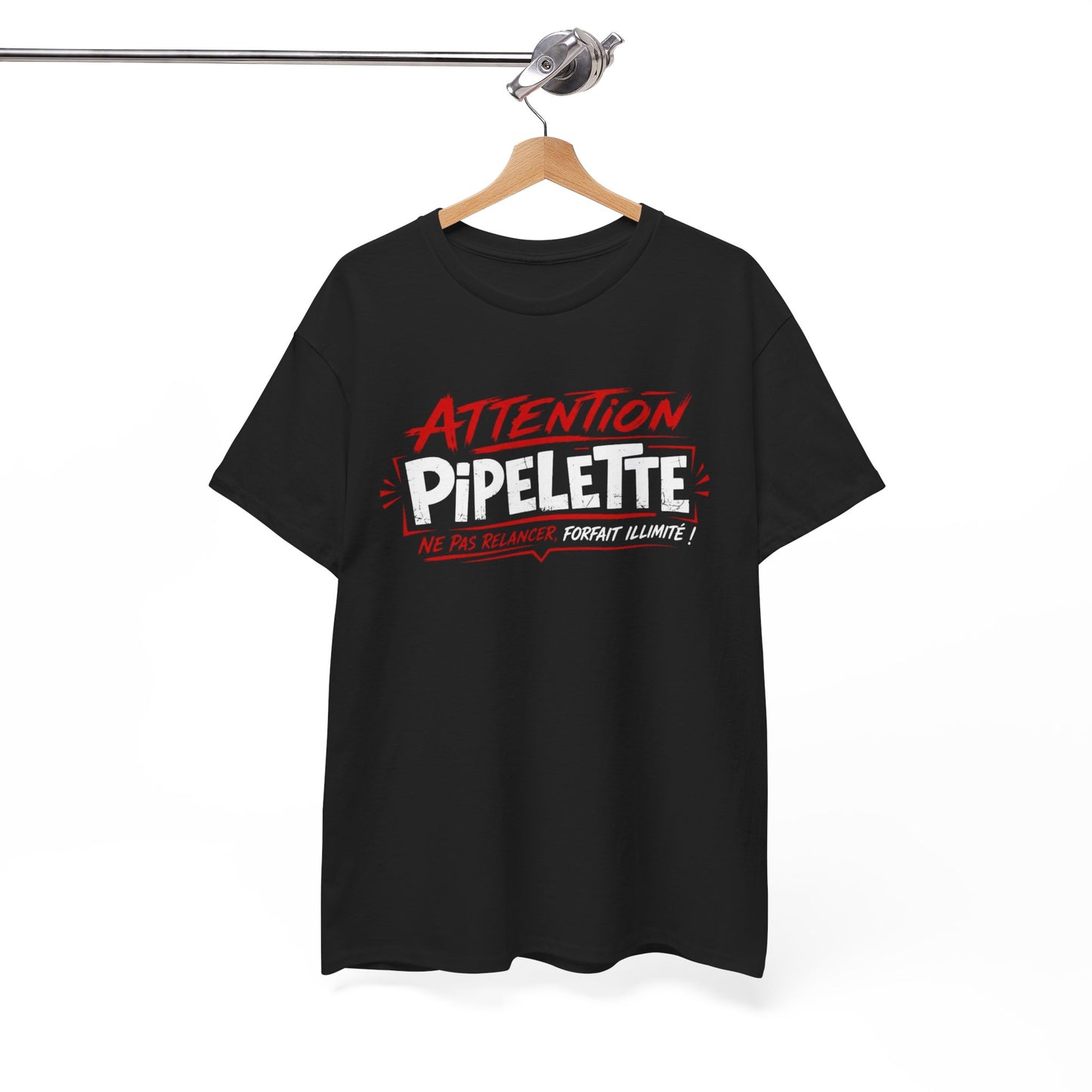 T-Shirt Humour Pipelette Femme – Attention Pipelette Ne Pas Relancer – Cadeau Femme Drôle Bavarde