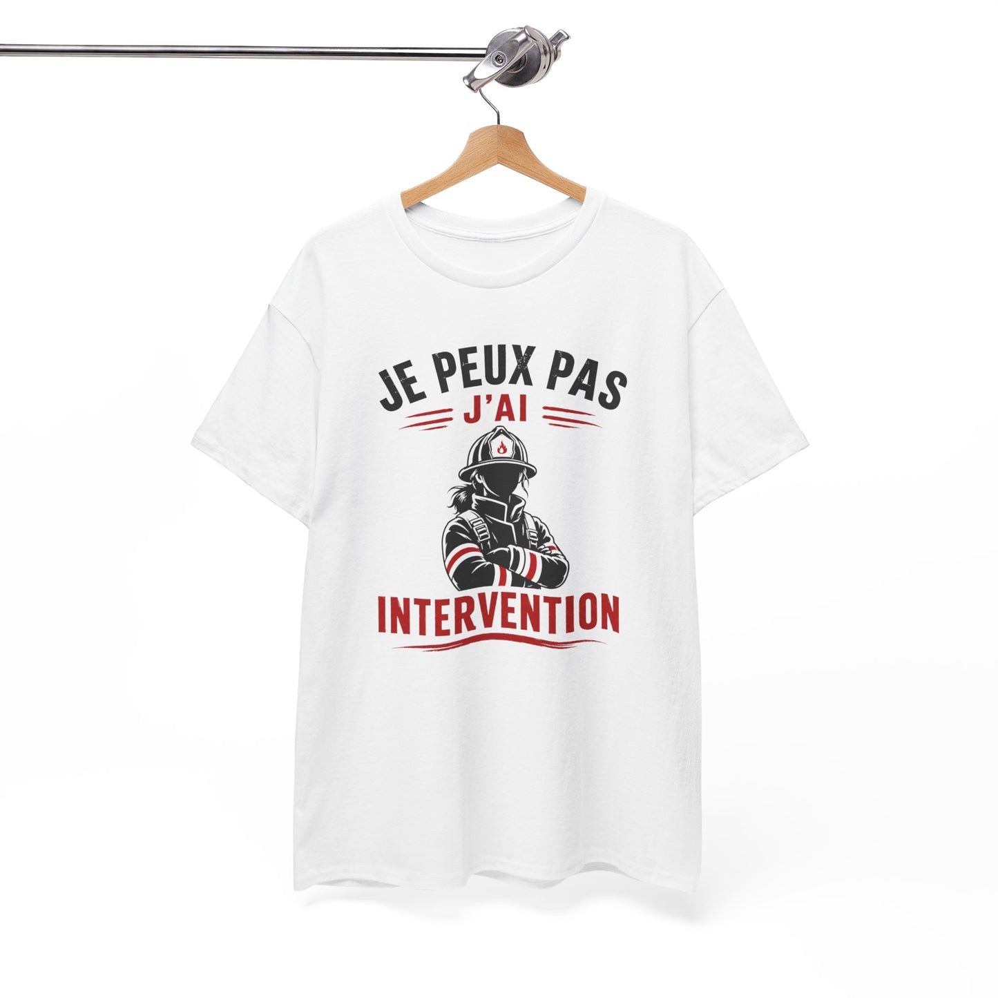 Tee-Shirt Femme Pompier – Humour Sapeur-Pompier Intervention – Cadeau Original pour Pompière Passionnée Secours Incendie