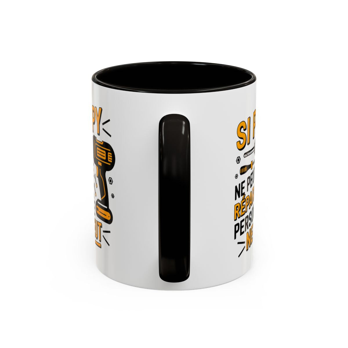 Mug Papy Bricoleur – Tasse Humour Grand-Père Idée Cadeau Bricolage Noir Bleu Rouge 325ml