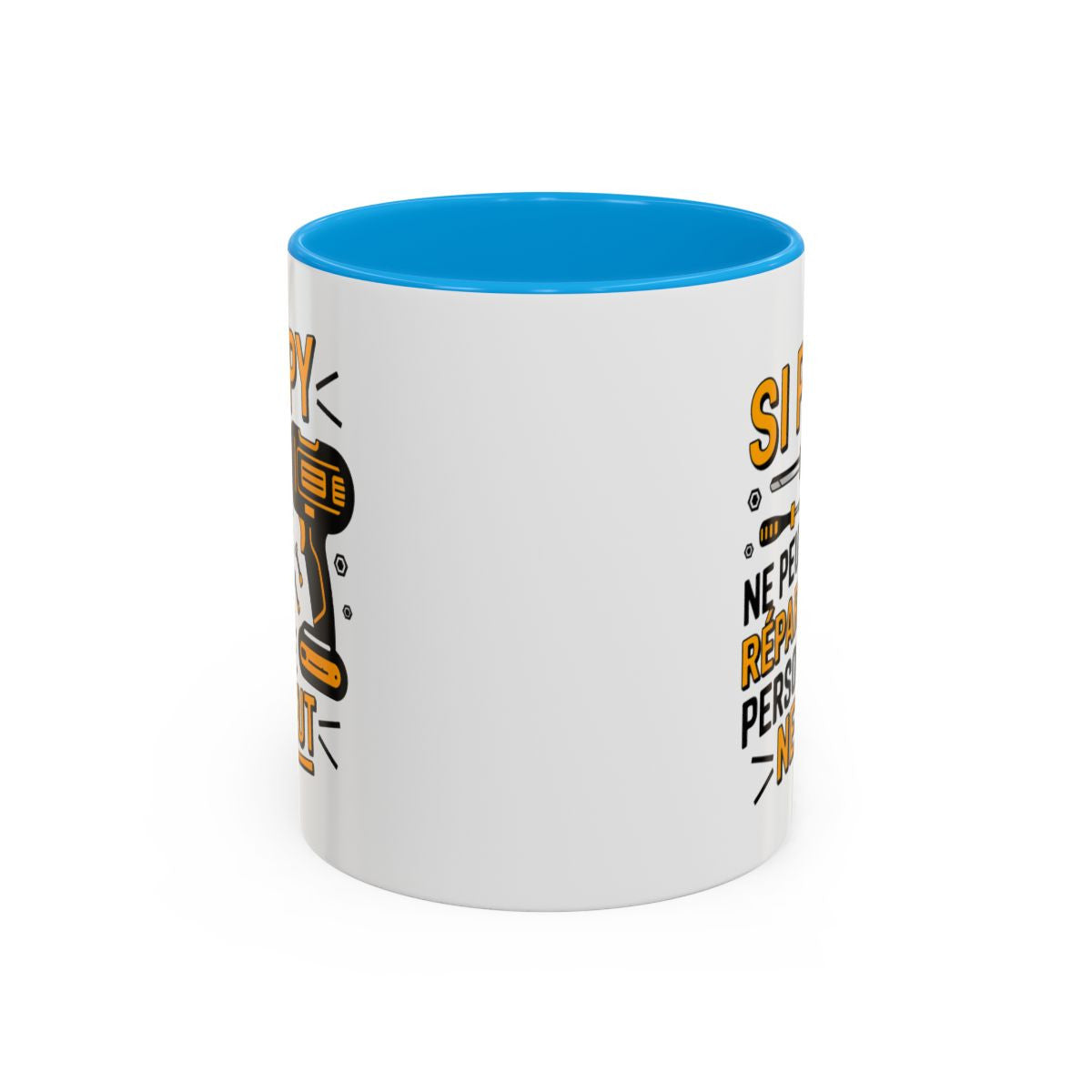 Mug Papy Bricoleur – Tasse Humour Grand-Père Idée Cadeau Bricolage Noir Bleu Rouge 325ml