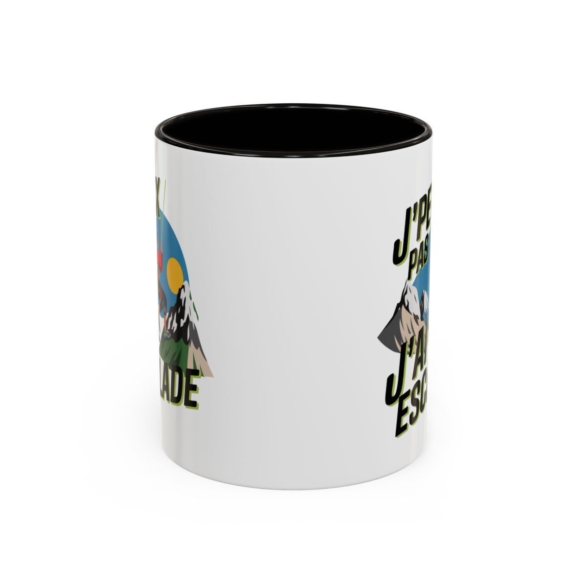 Mug Escalade Humour – Tasse J’Peux Pas J’Ai Escalade Cadeau Grimpeur Alpinisme Noir Bleu Rouge 325ml