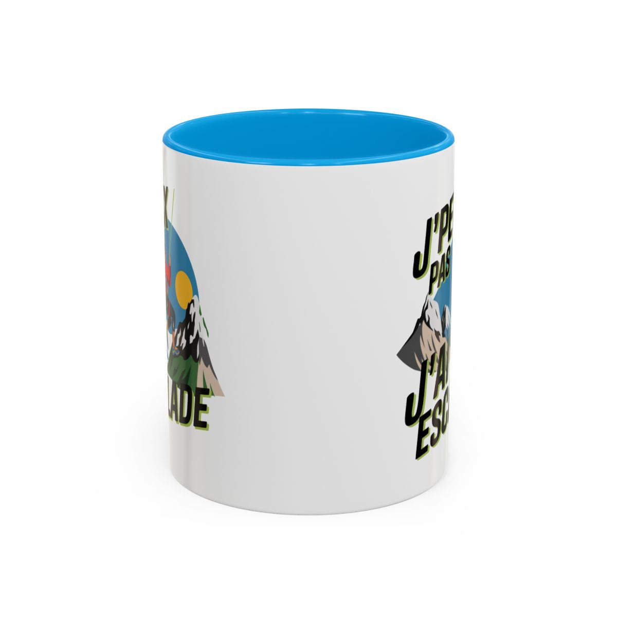 Mug Escalade Humour – Tasse J’Peux Pas J’Ai Escalade Cadeau Grimpeur Alpinisme Noir Bleu Rouge 325ml