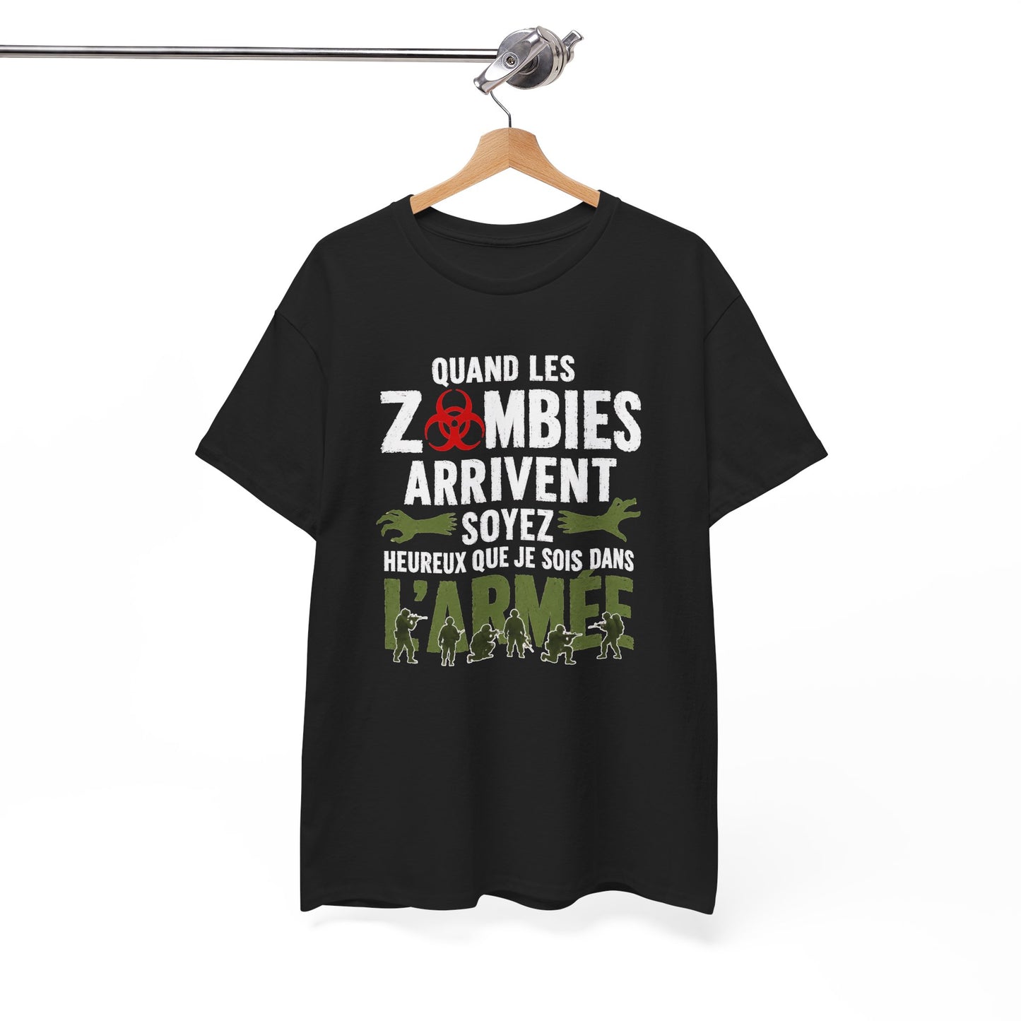 Tee Shirt Homme et Femme Zombie Armée Militaire Humour Survival Apocalypse Idée Cadeau