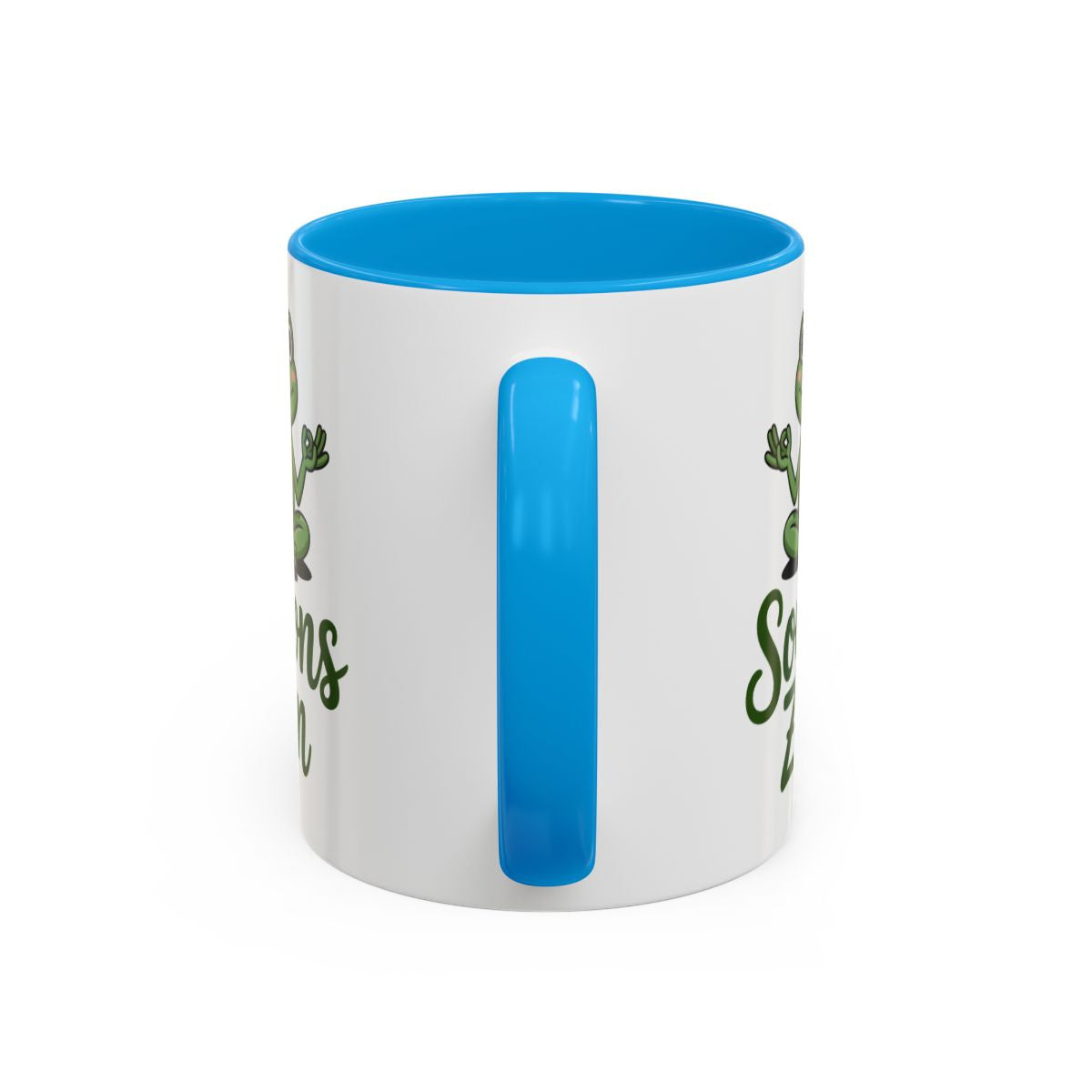 Mug Soyons Zen Grenouille Méditation – Tasse Relaxation Cadeau Humour Yoga Noir Bleu Rouge 325ml