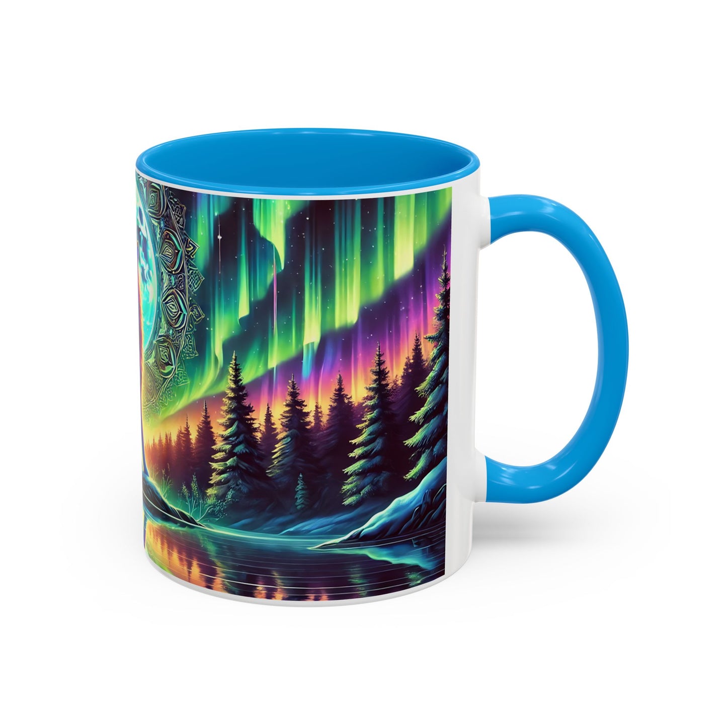 Mug Loup Mystique Aurore Boréale – Tasse Loup Hurlant Pleine Lune – Cadeau Fantaisie Nature 325ml