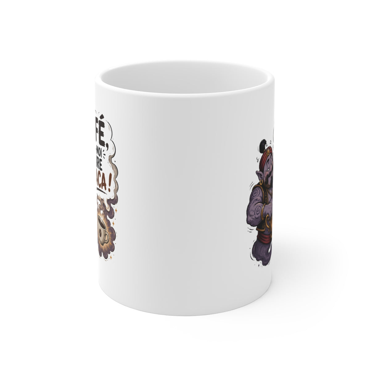 Mug Café Humour – Café Fais-Moi Faire Caca – Tasse Drôle avec Génie – Cadeau Original Homme et Femme Amateur de Café