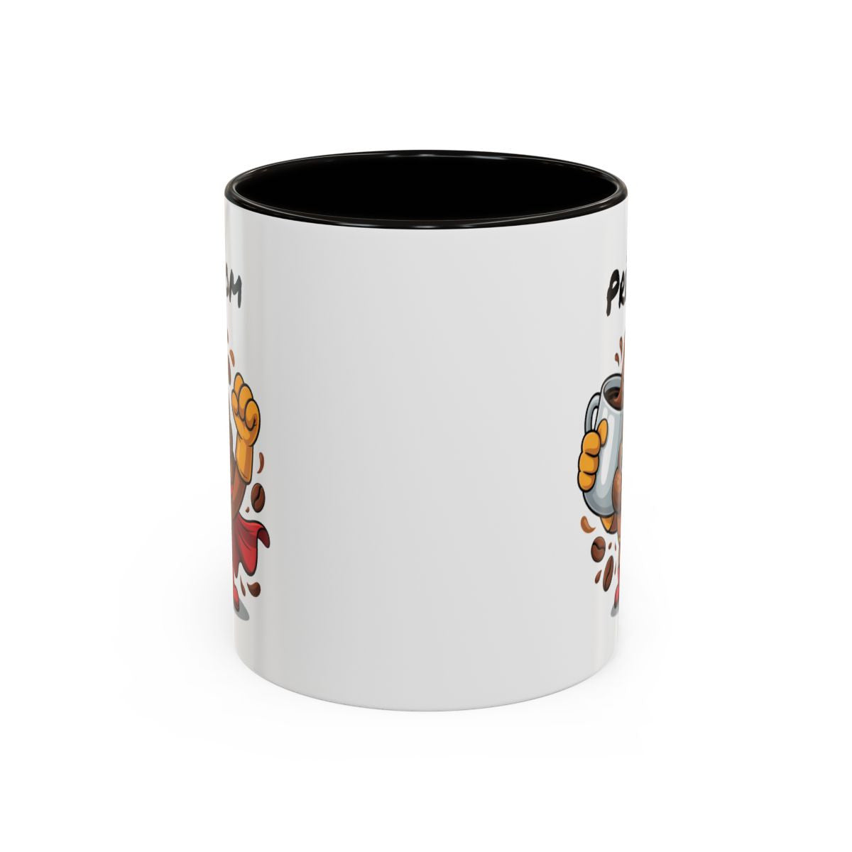 Mug Café Super Héros Personnalisable – Tasse Humour Café Énergie Cadeau Original Noir Bleu Rouge 325ml