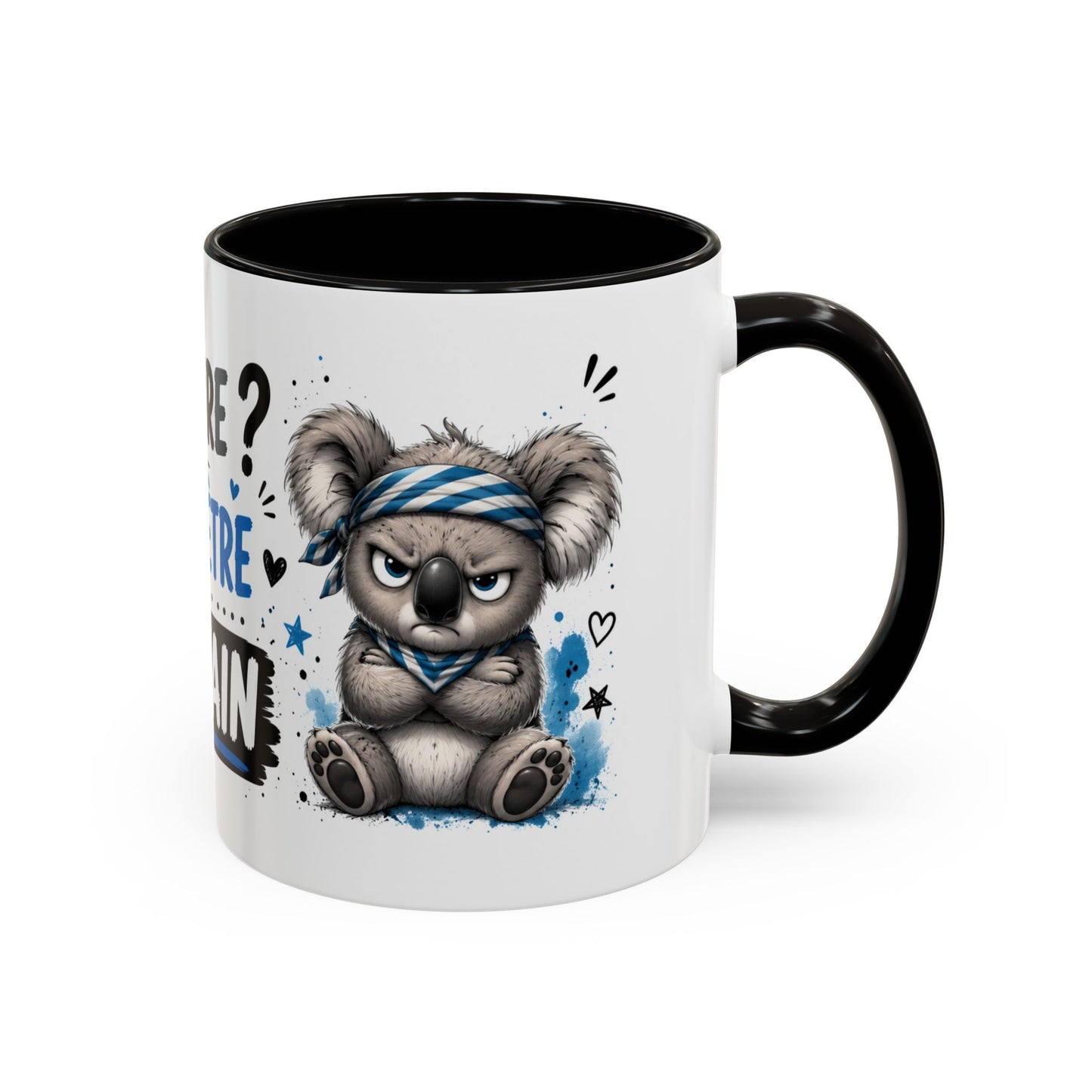 Tasse Sourire ? Peut-Être Demain – Mug Humour Koala Boudeur – Cadeau Original Homme Femme 325ml