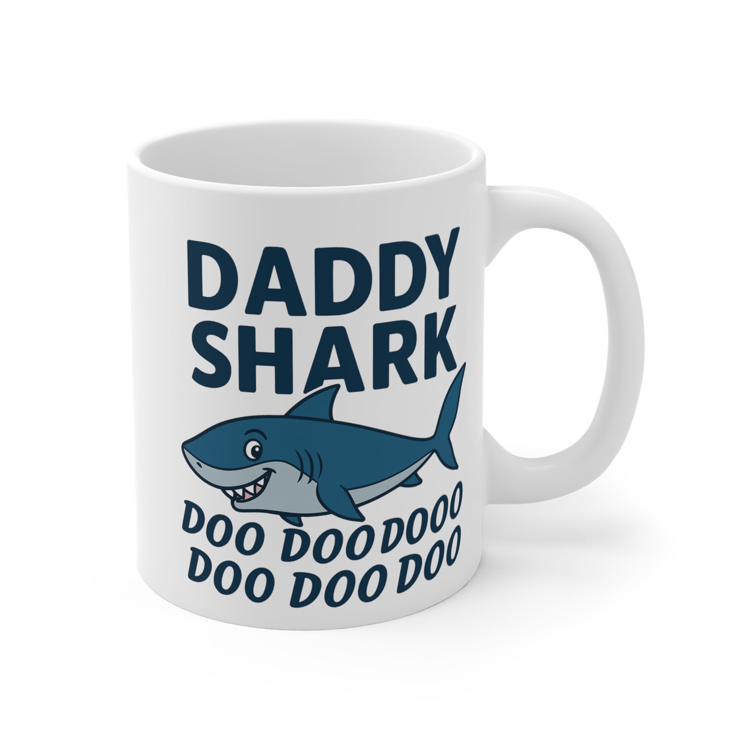 Tasse Céramique 325ml “Daddy Shark” – Mug Requin Papa – Cadeau Drôle pour Papa et Famille