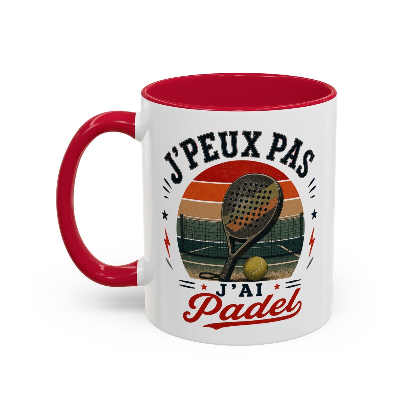 Tasse J’Peux Pas J’Ai Padel – Mug Humour Joueur de Padel Vintage – Cadeau Sport Homme Femme 325ml
