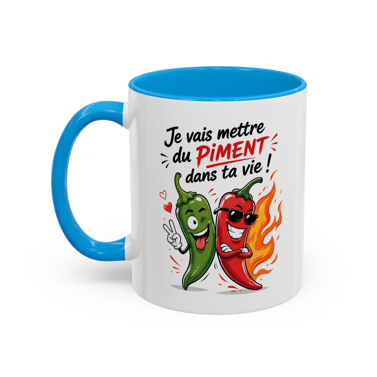 Mug Je Vais Mettre du Piment dans ta Vie – Tasse Humour Piment – Cadeau Drôle et Original Homme Femme Noir Bleu Rouge