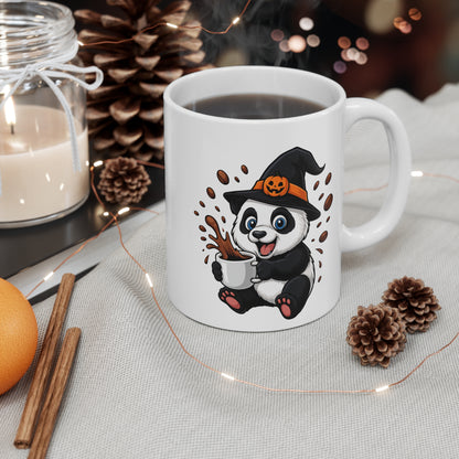 Mug Céramique Panda Sorcier Café – Tasse Halloween Animaux Mignonne 325ml – Cadeau Original Thé Chocolat