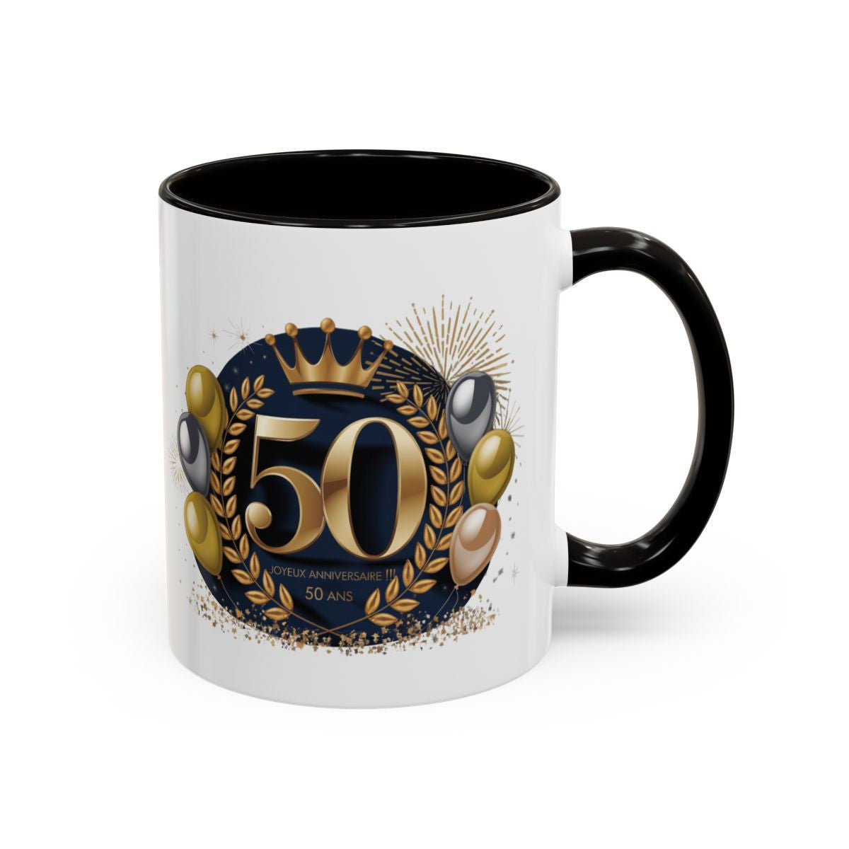 Mug 50 Ans Anniversaire – Tasse Cadeau 50 Ans Homme Femme Idée Cadeau Anniversaire Noir Bleu Rouge 325ml