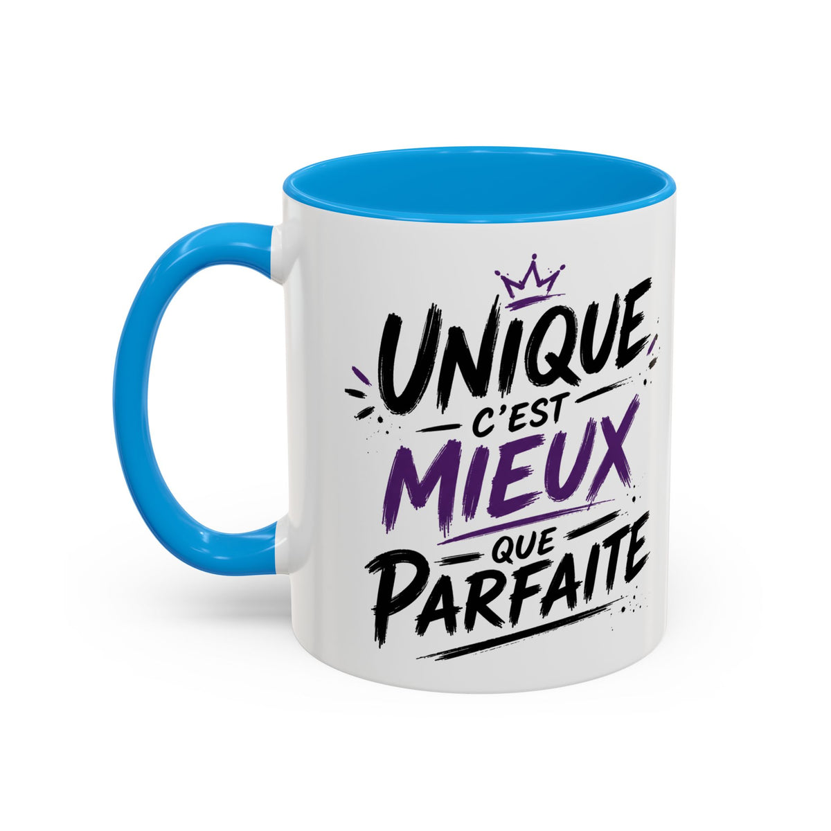 Mug Unique C’est Mieux Que Parfaite – Tasse Femme Humour et Confiance en Soi – Message Original – Idée Cadeau Femme noir bleu rouge