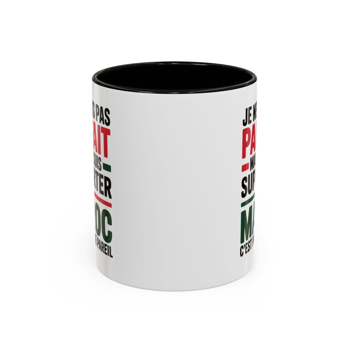 Mug Supporter du Maroc – Tasse Humour Fan Maroc Cadeau Supporter Football Maroc Noir Bleu Rouge 325ml