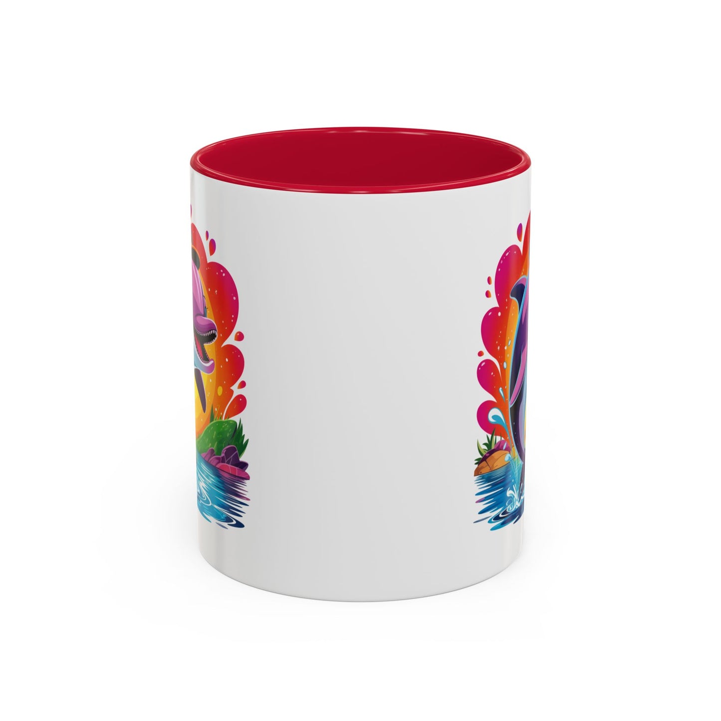 Mug Dauphin Mignon – Tasse Design Océan avec Arc-en-ciel et Soleil – Cadeau Original 325ml