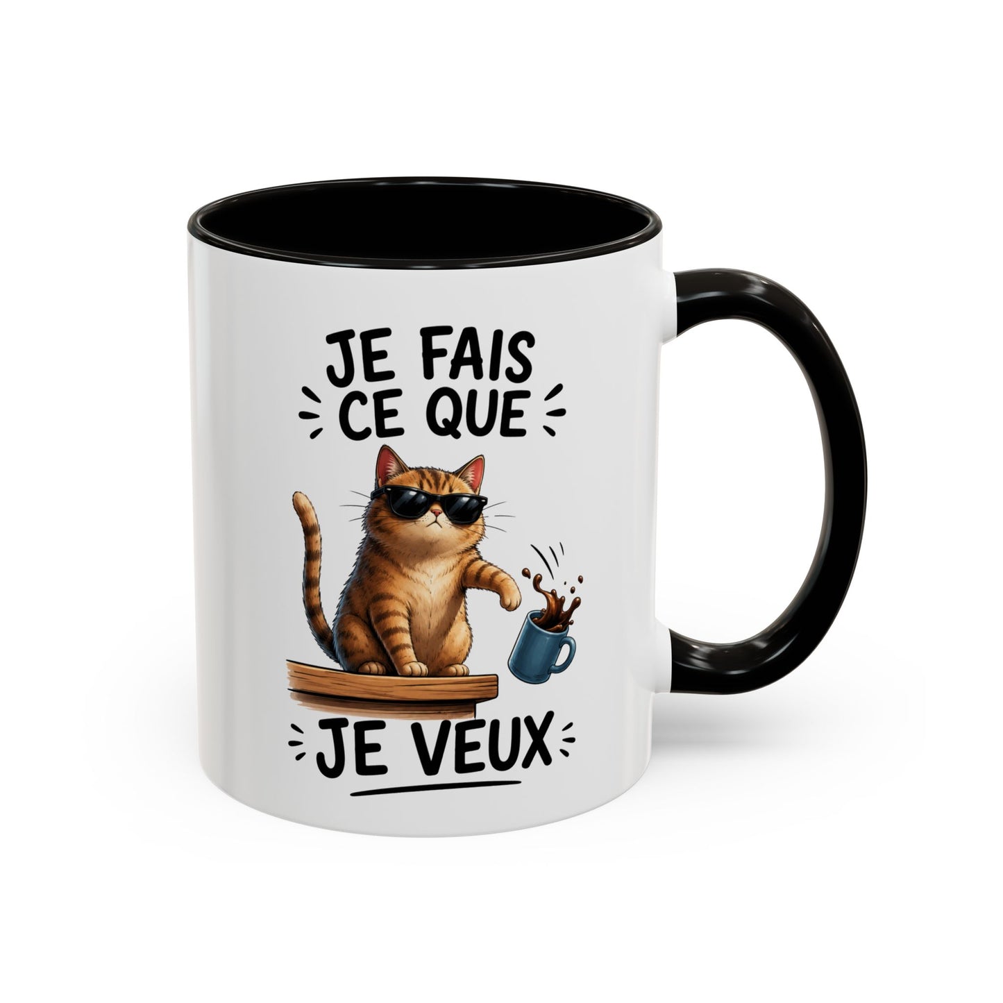 Tasse Je Fais Ce Que Je Veux – Mug Chat Humour Avec Café – Cadeau Homme Femme Amoureux des Chats 325ml