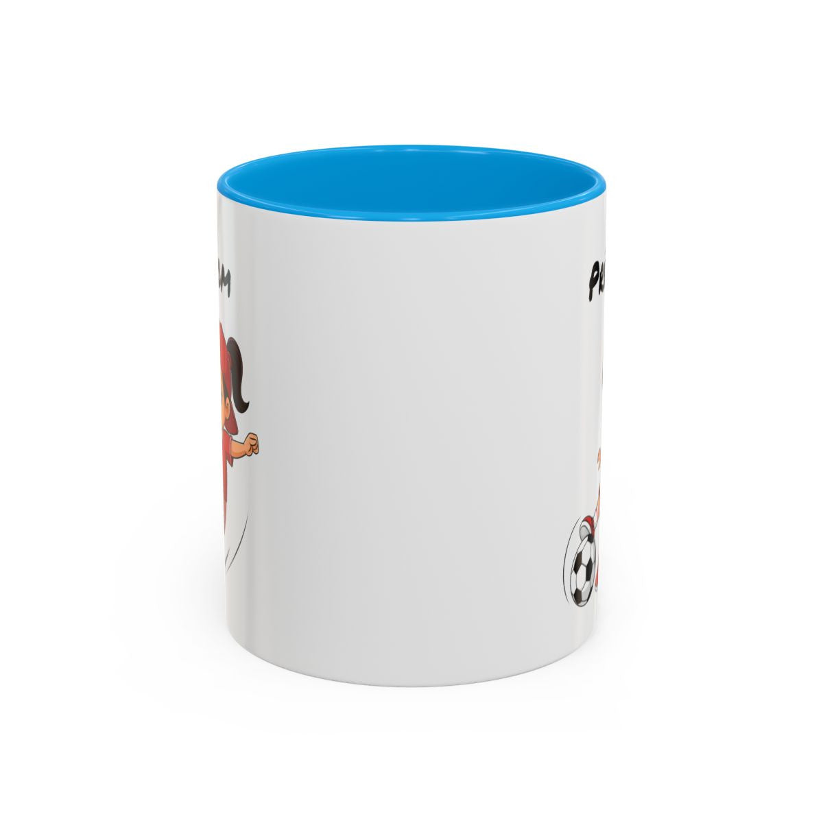 Mug Football Personnalisable Fille – Tasse Joueur Soccer Cadeau Enfant Noir Bleu Rouge