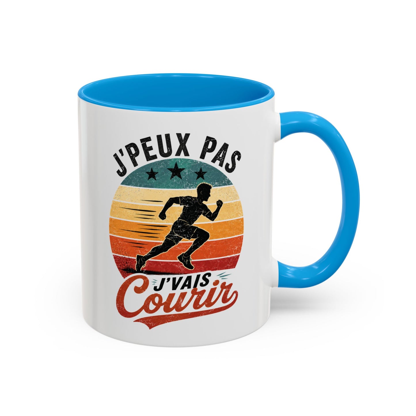 Tasse Homme J’Peux Pas J’Vais Courir – Mug Running Vintage Humoristique – Cadeau Coureur Sport Jogging 325ml