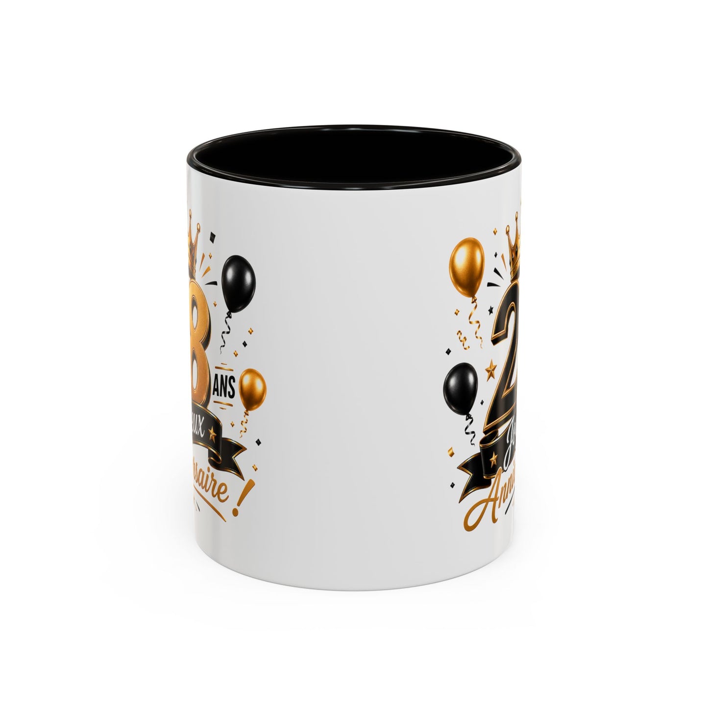 Mug Joyeux 28 Ans – Tasse Anniversaire 28 Ans – Cadeau Original pour Femme Homme – Idée Cadeau 28e Anniversaire Noir Bleu Rouge