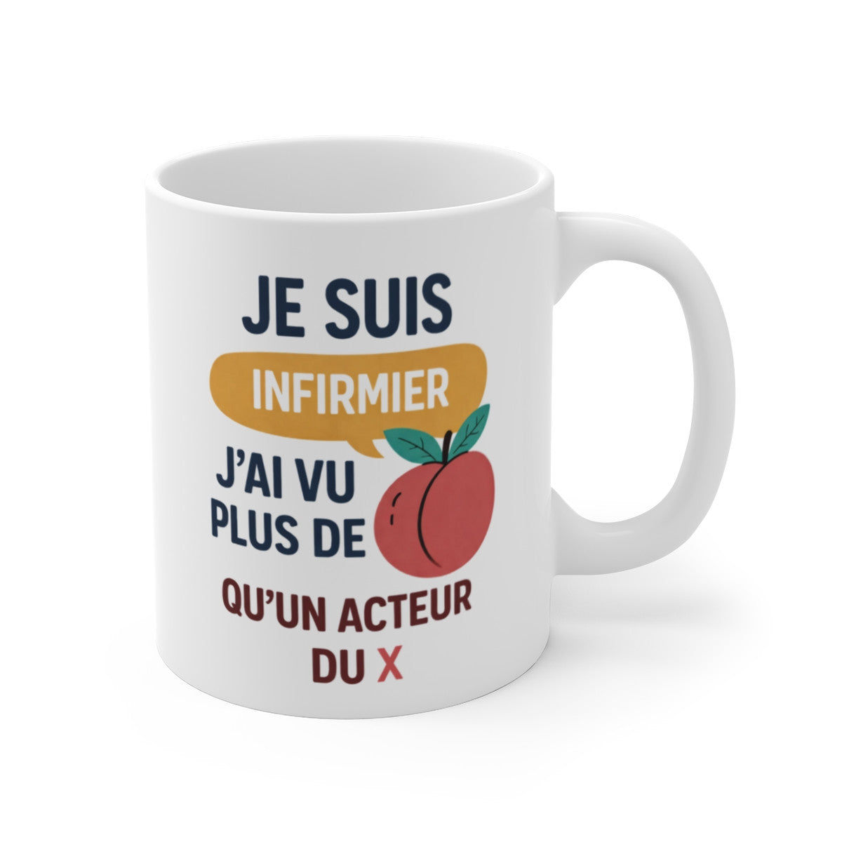 Mug Infirmier Humoristique – “J’ai Vu Plus de  qu’un Acteur” – Tasse Métier Santé Drôle 325ml
