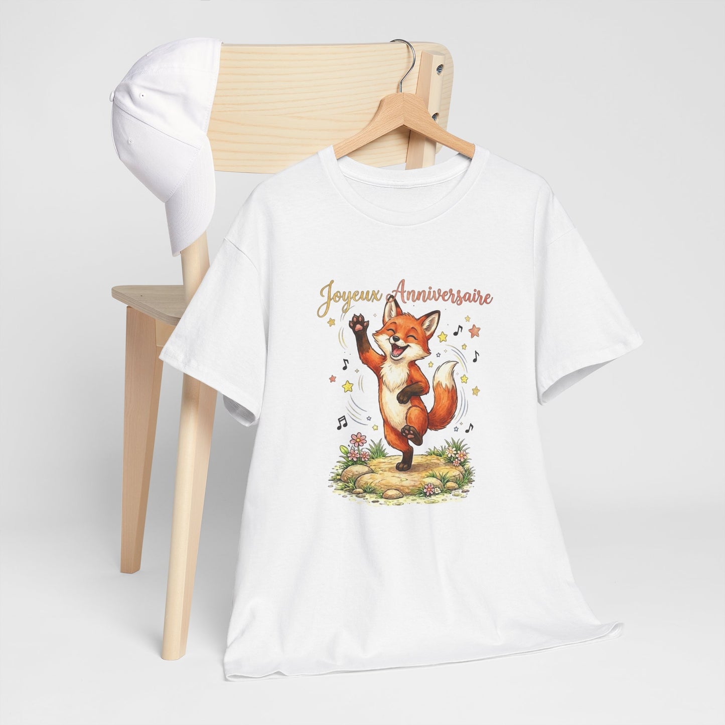 Tee Shirt Homme et Femme Anniversaire Renard Rigolo Animal Mignon Cadeau Original Humour Fête