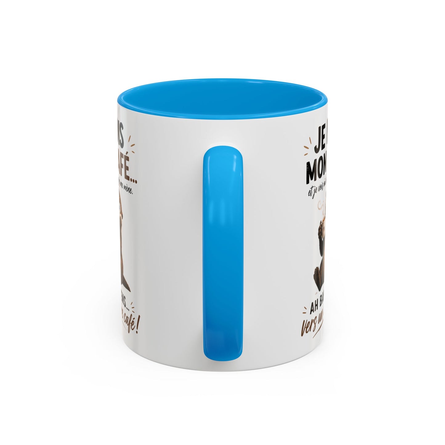 Tasse Je Bois Mon Café Et Je Vois Où La Journée Me Mène – Mug Humour Café Loutre – Cadeau Homme Femme 325ml