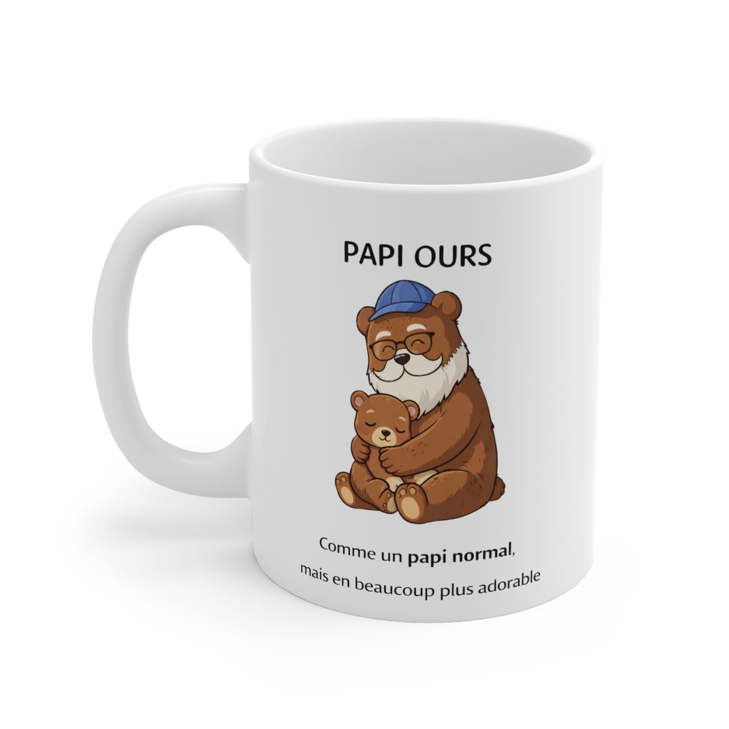 Tasse Papi Ours – Mug Cadeau Papi Mignon – Illustration Ours Amour Grand-Père Original 325ml