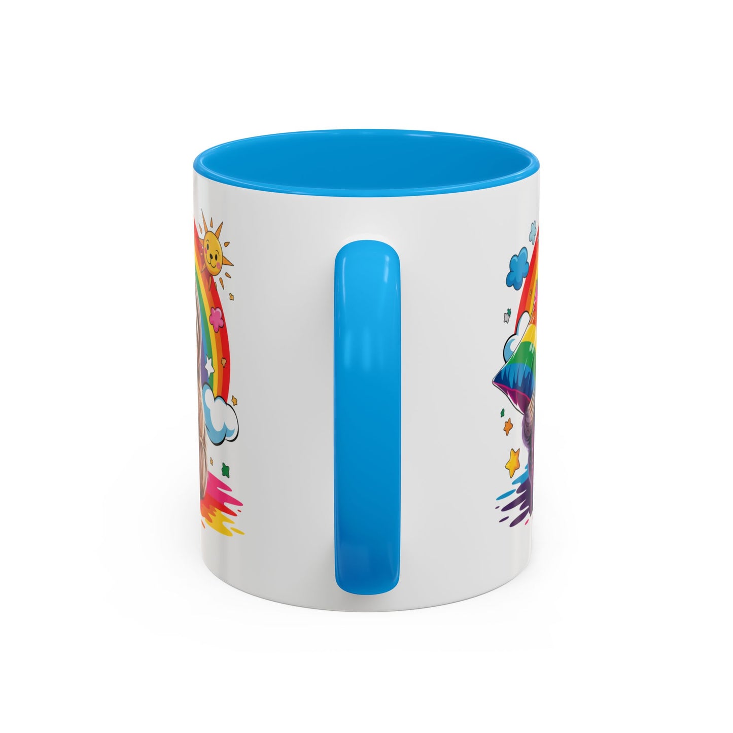 Mug Paresseux Mignon – Tasse Design Arc-en-ciel avec Coussin et Soleil – Cadeau Original 325ml