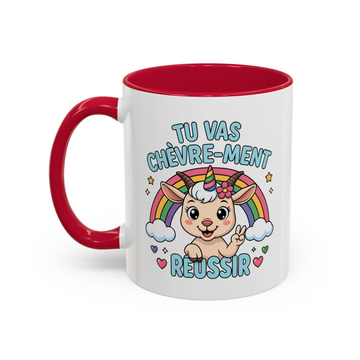 Tasse Tu Vas Chèvre-ment Réussir – Mug Motivation Humour – Cadeau Encouragement Original – Céramique 325ml