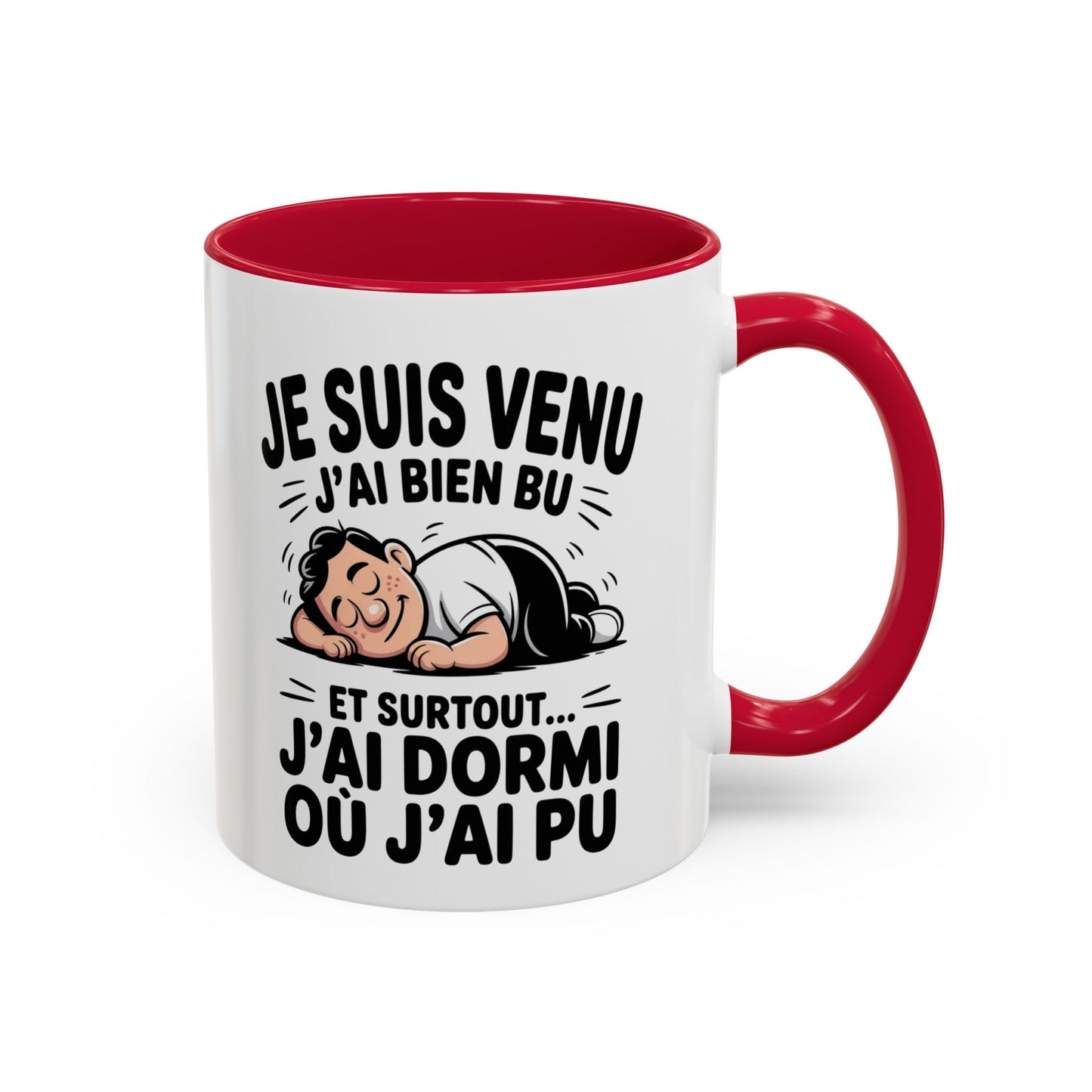 Mug Citation Humoristique – Tasse Humour Dormir Fainéant Fun – Cadeau Original Drôle – Céramique 325ml Noir Bleu Rouge