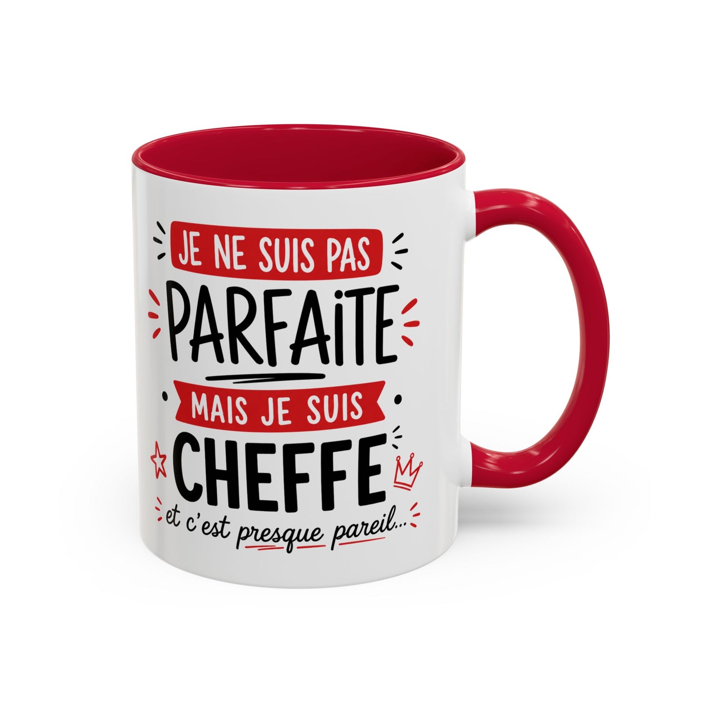 Tasse Je Ne Suis Pas Parfaite Mais Je Suis Cheffe – Mug Humour Travail Femme – Cadeau Cheffe Collègue Responsable 325ml