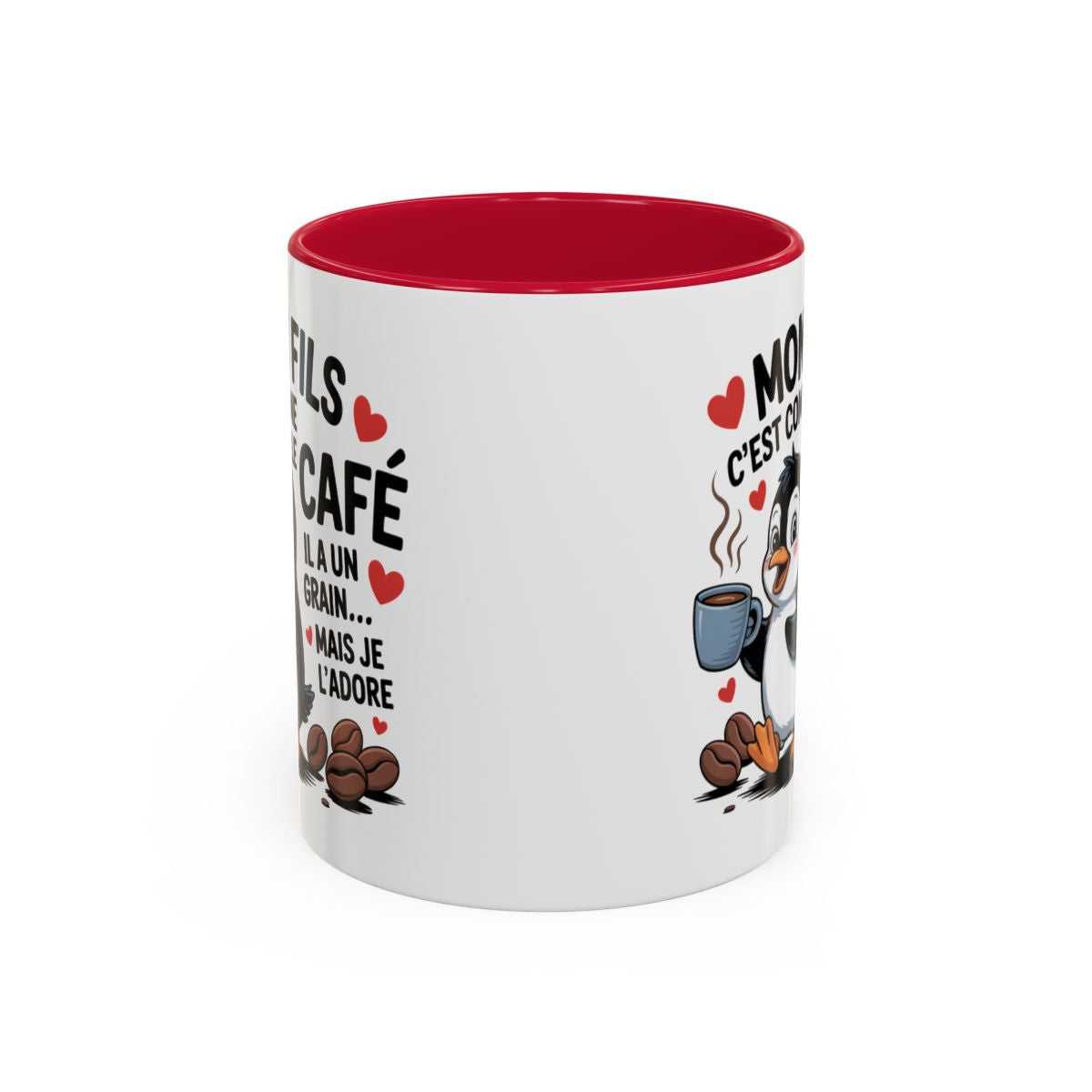 Tasse Mon Fils C’est Comme le Café – Mug Humoristique Parent Enfant – Cadeau Papa Maman – Céramique 325ml