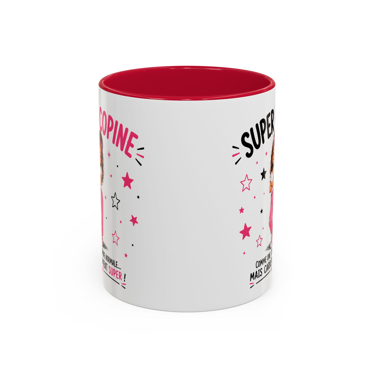 Mug Super Copine – Tasse Humoristique pour Amie – Idée Cadeau Originale pour une Super Copine – Anniversaire Noël Amitié noir bleu rouge