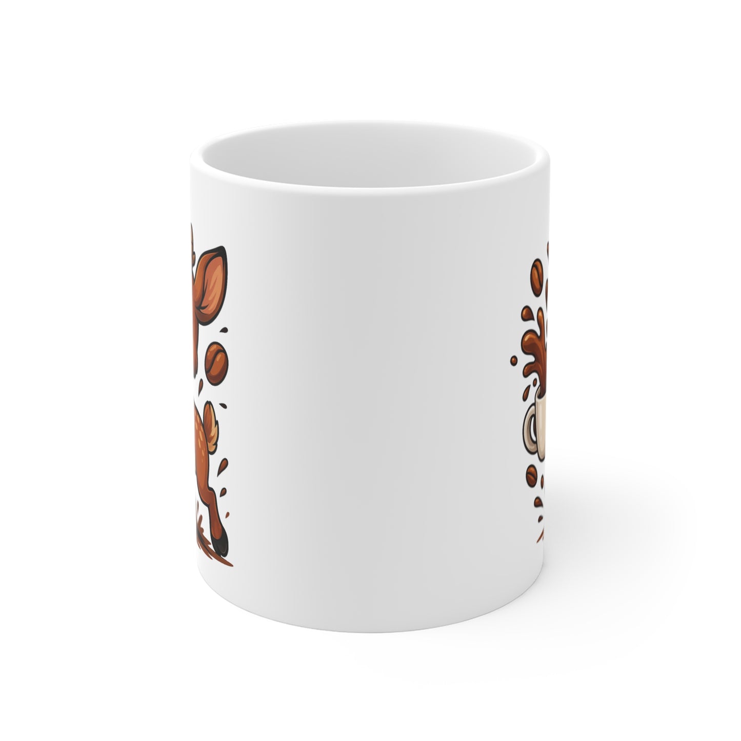 Mug Biche Mignonne – Tasse Cerf Cartoon en Céramique 325ml – Animal de la Forêt et Café