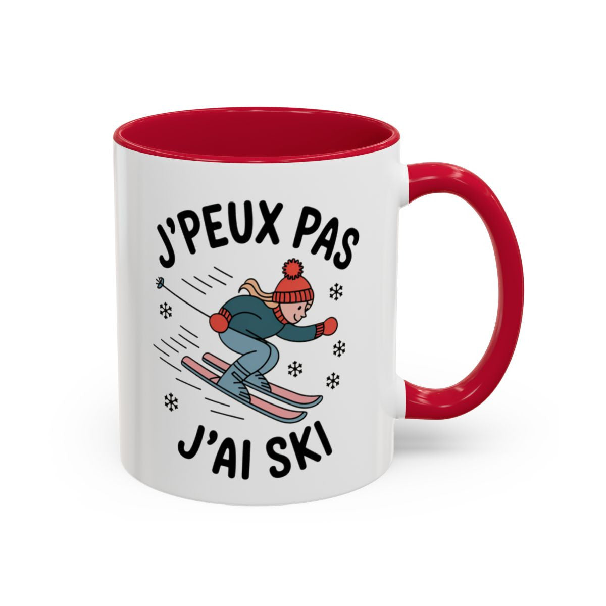 Tasse J’Peux Pas J’Ai Ski – Mug Humour Montagne Hiver – Cadeau Skieur – Céramique 325ml