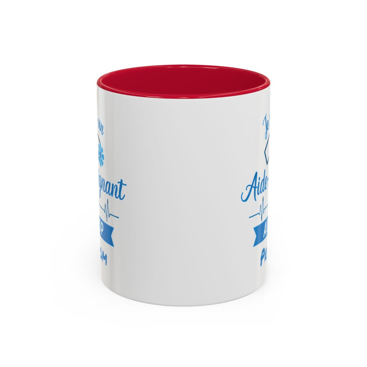 Tasse Aide-Soignant Personnalisée – Mug Métier Santé Cadeau Collègue – Céramique 325ml – Noir Bleu Rouge